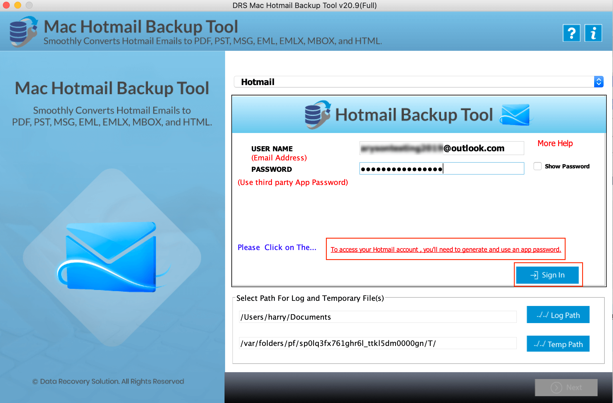 using outlook for mac with hotmail